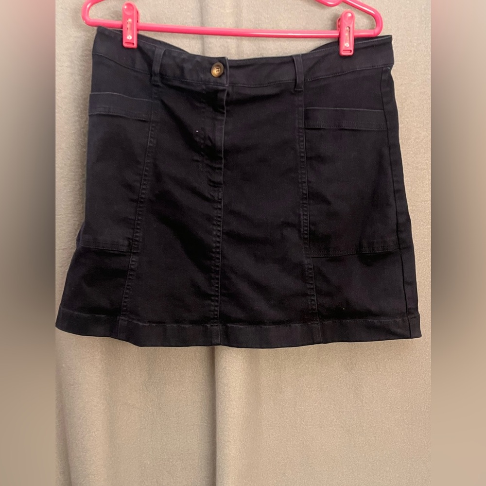 Boden Black Skirt with Multicolor Trim